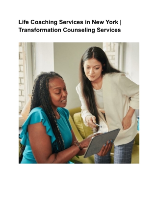 Life Coaching Services in New York _ Transformation Counseling Services