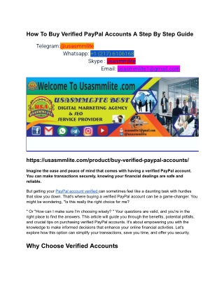 How To Buy Verified PayPal Accounts A Step By Step Guide