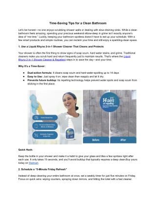 Time-Saving Tips for A Clean Bathroom
