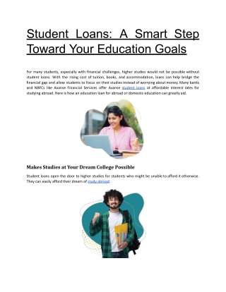 Student Loans: A Smart Step Toward Your Education Goals