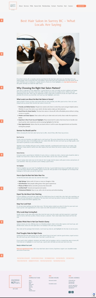 Best Hair Salon in Surrey BC – What Locals Are Saying