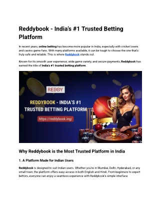 Reddybook - India’s #1 Trusted Betting Platform