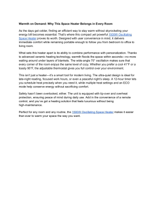 Warmth on Demand_ Why This Space Heater Belongs in Every Room