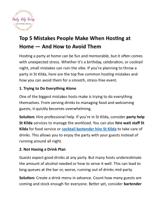 Top 5 Mistakes People Make When Hosting at Home