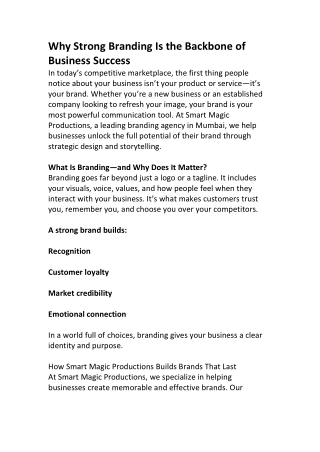 Expert Brand Consultants in Mumbai | Smart Magic