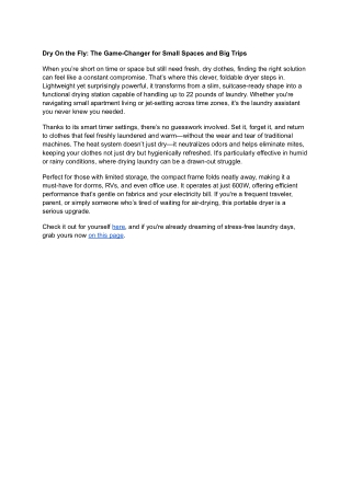 Dry On the Fly_ The Game-Changer for Small Spaces and Big Trips