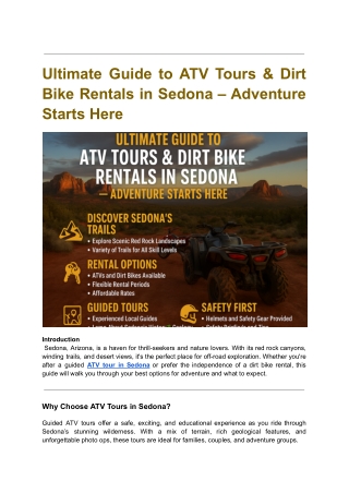 Explore Red Rock Country with Top-Rated ATV Tours Sedona
