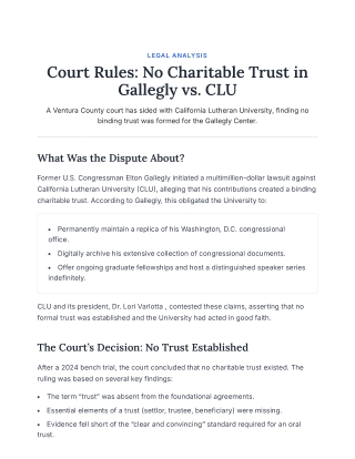 Gallegly vs. CLU Legal Ruling Summary