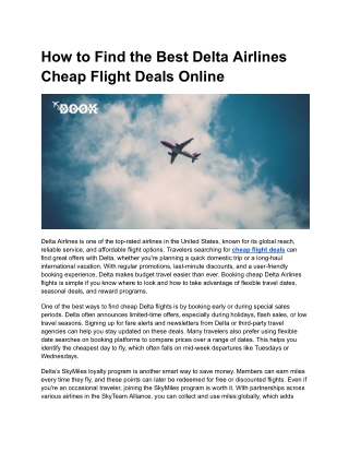 How to Find the Best Delta Airlines Cheap Flight Deals Online