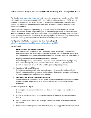 Vertical Immersion Pumps Market