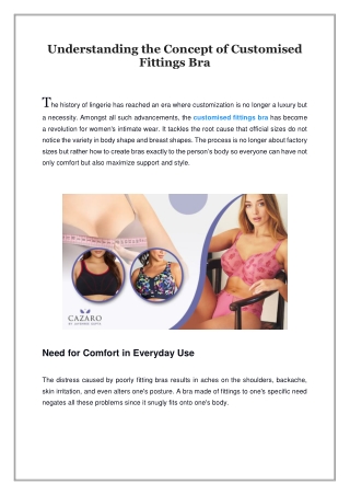 Understanding the Concept of Customised Fittings Bra