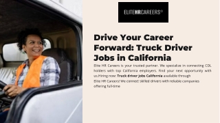 Truck driver jobs California