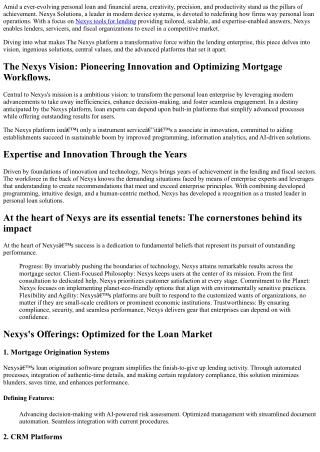 Meet Nexys:    Digitizing the Mortgage Industry with    Forward-Thinking Innovat