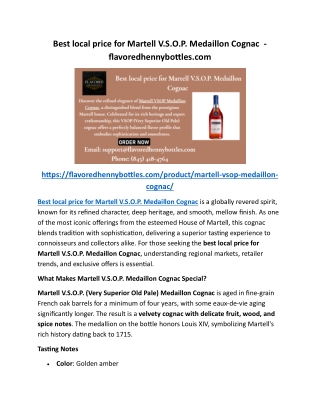 Best local price for Martell V.S.O.P. Medaillon Cognac  - flavoredhennybottles