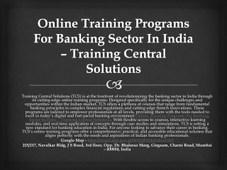 Training Programs For Banking Sector In Mumbai – Training Central Solutions