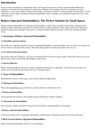 Battery-Operated Dehumidifiers: The Perfect Solution for Small Spaces