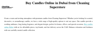 Buy Candles Online in Dubai from Cleaning Superstore