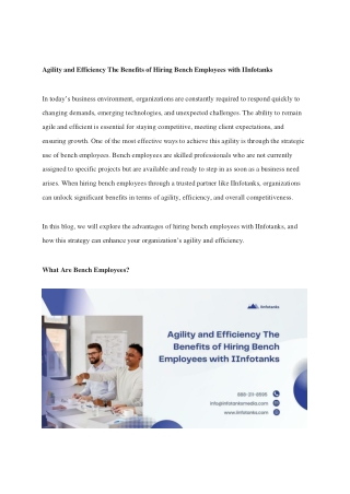 Agility and Efficiency The Benefits of Hiring Bench Employees with IInfotanks