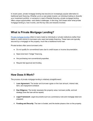 Understanding Private Mortgage Lending_ Risks and Rewards