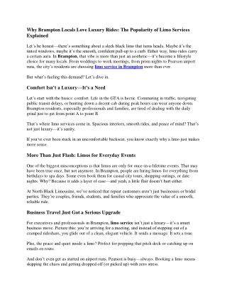 Why Brampton Locals Love Luxury Rides