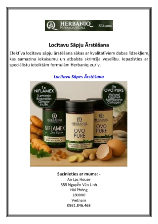 Locītavu Sāpju Ārstēšana