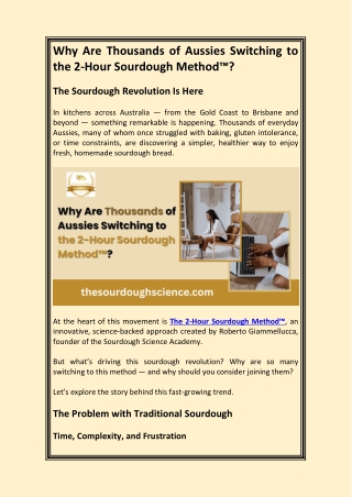 Why Are Thousands of Aussies Switching to the 2-Hour Sourdough Method™?