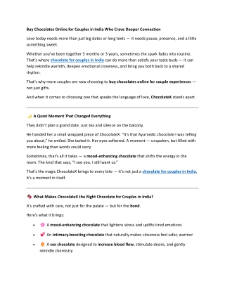 Buy Chocolates Online for Couples in India Who Crave Deeper Connection