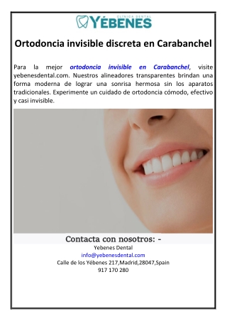 Ortodoncia invisible discreta en Carabanchel