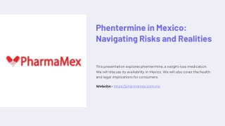 Phentermine in Mexico Navigating Risks and Realities
