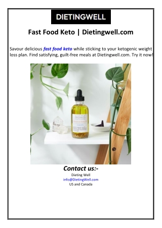 Fast Food Keto | Dietingwell.com