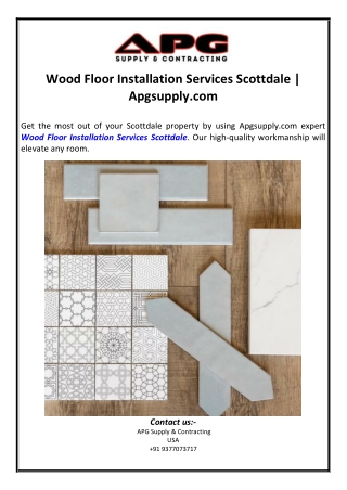 Wood Floor Installation Services Scottdale | Apgsupply.com