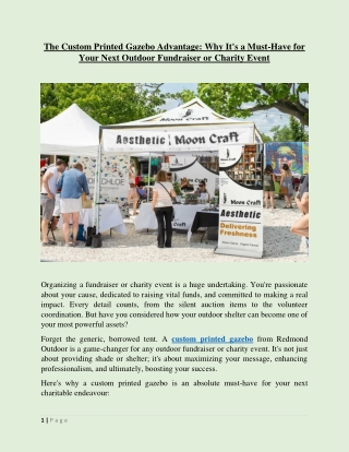 The Custom Printed Gazebo Advantage: Why It's a Must-Have for Your Next Outdoor