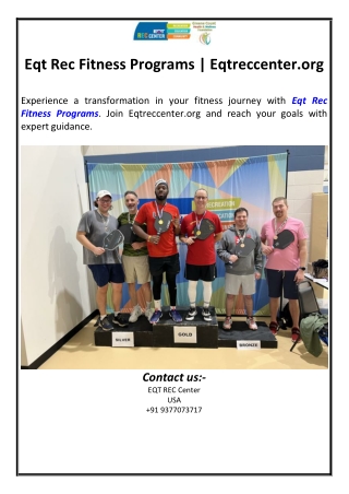 Eqt Rec Fitness Programs | Eqtreccenter.org
