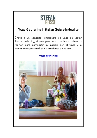 Yoga Gathering  Stefan Geisse Induality