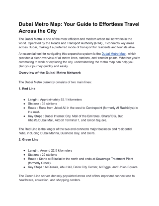 Dubai Metro Map_ Your Guide to Effortless Travel Across the City
