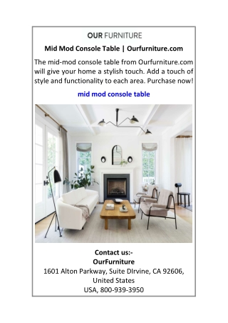 Mid Mod Console Table Ourfurniture.com