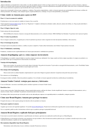 Guía rápida para crear tu cuenta en Amazon y empezar a vender ya