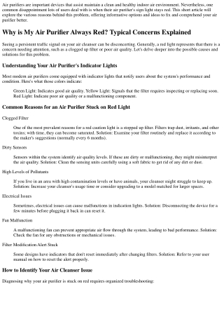 Why is My Air Purifier Always Red? Common Concerns Explained