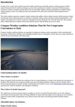 Compact Weather Condition Solutions That Don't Compromise Convenience or Design