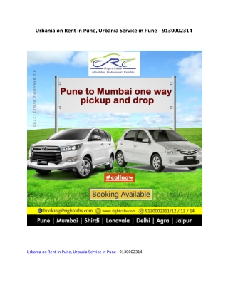 Urbania on Rent in Pune, Urbania Service in Pune - 9130002314
