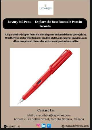 Luxury Ink Pens — Explore the Best Fountain Pens in Toronto