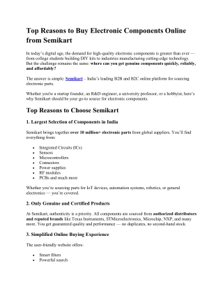 Top Reasons to Buy Electronic Components Online from Semikart (2)