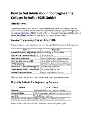 How to Get Admission in Top Engineering Colleges in India
