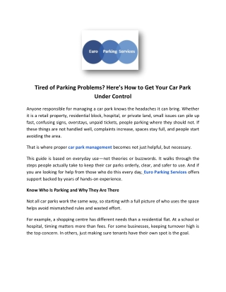 Euro Parking Services