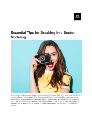 Essential Tips for Breaking Into Boston Modeling-Mapsstudio