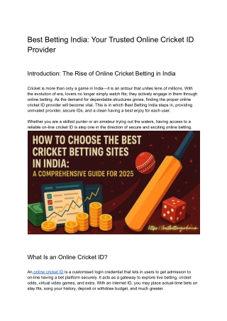 _Best Betting India_ Your Trusted Online Cricket ID Provider