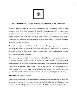 Why You Should Be Cautious When You Hire a Hacker to Get a Password