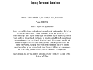 Legacy Pavement Solutions