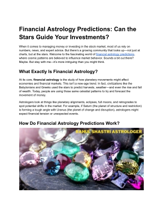 Financial Astrology Predictions_ Can the Stars Guide Your Investments