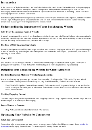 Attracting Clients: How Your Bookkeeping Website Can Make a Difference
